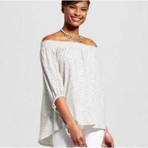 Knox Rose soft knit pinstripe sz Large off shoulder blouse